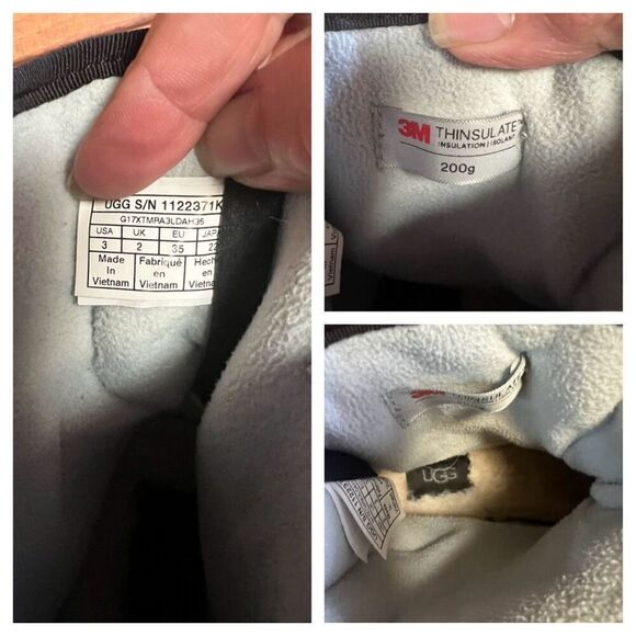 UGG Toty Weather Waterproof Boots -Black / Charcoal -Big Kids Sz 3 - Picture 8 of 8